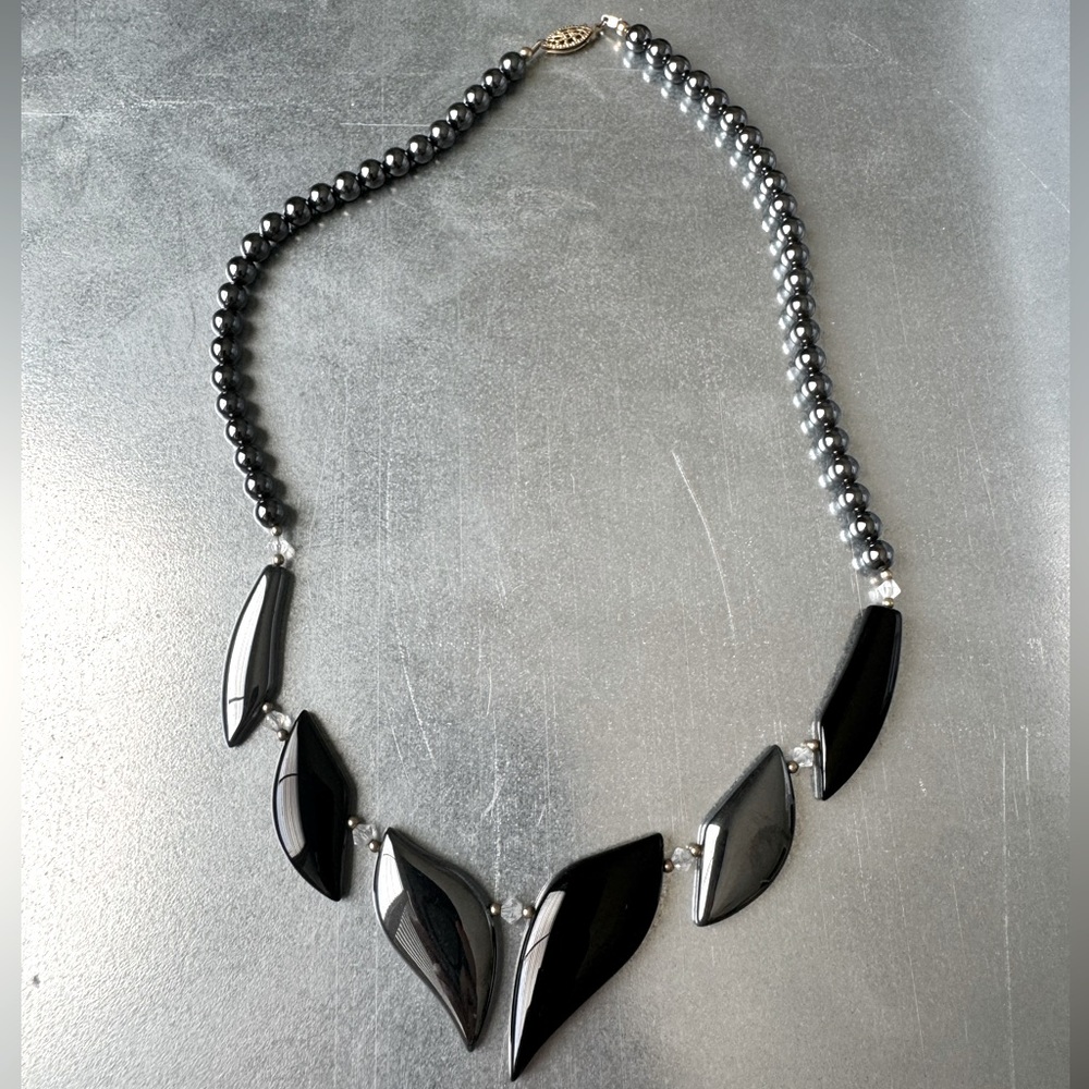 Hematite Bead and Pendant Necklace